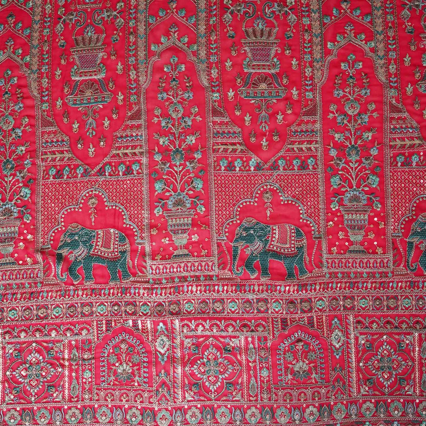 Magneta Traditional Zari Embroidery Georgette Fabric DRAJ-28034