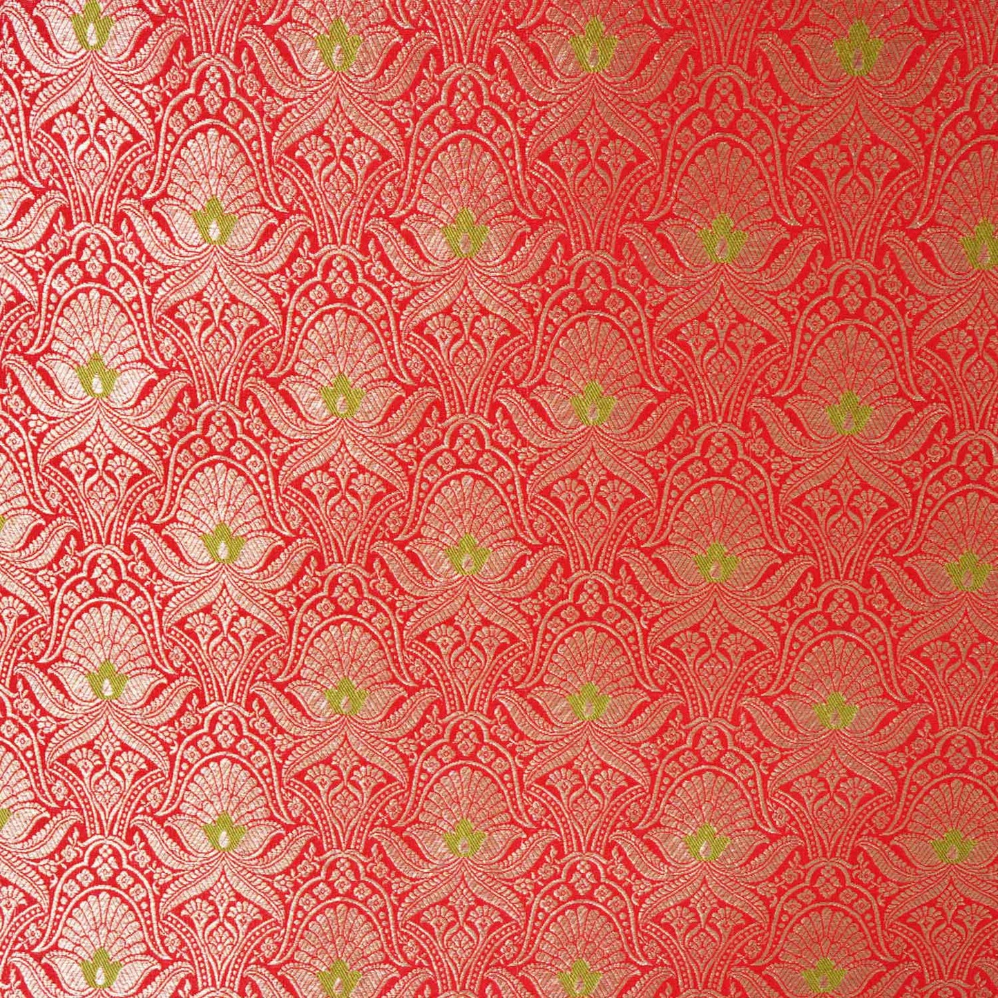 Red Mina Buta Jaal Brocade Fabric KR-28049