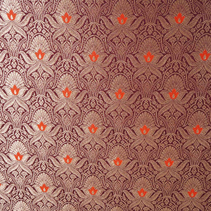 Wine Mina Buta Jaal Brocade Fabric KR-28053 - TradeUNO