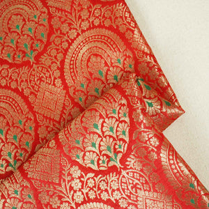 Red Jaal with Mina Buta Brocade Fabric KR-28054 - TradeUNO