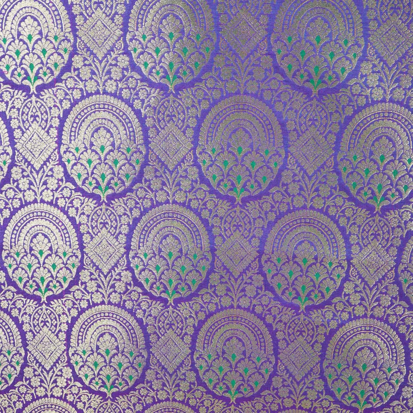 Purple Jaal with Mina Buta Brocade Fabric KR-28059