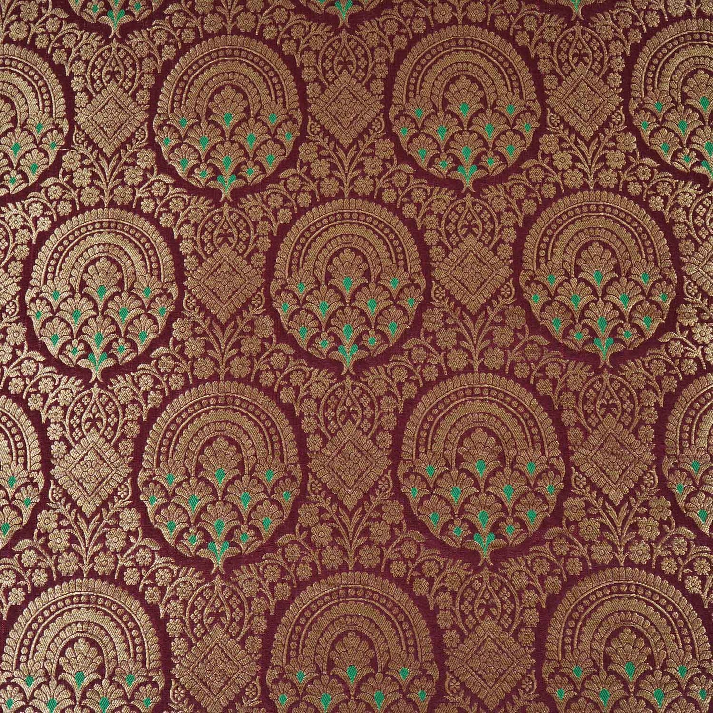 Wine Jaal with Mina Buta Brocade Fabric KR-28063