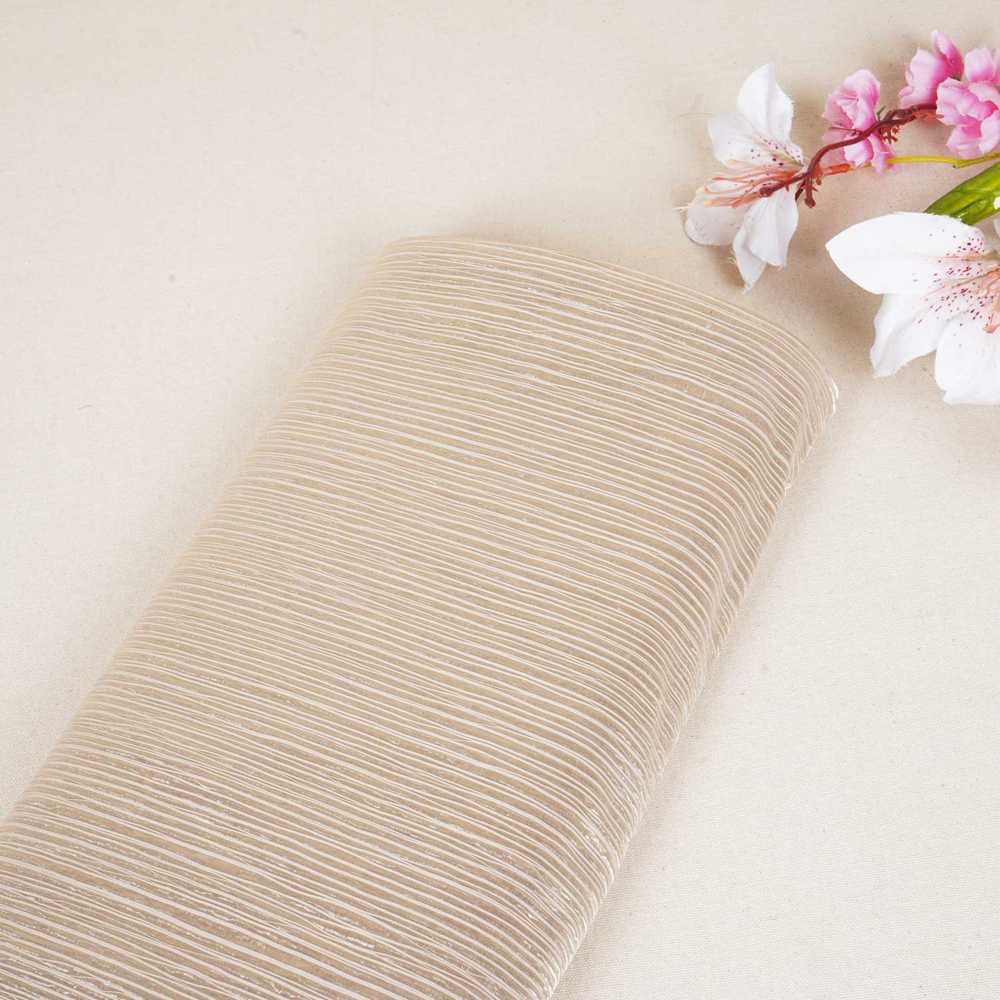 Golden Strips Foil Crushed Fabric DT-28076