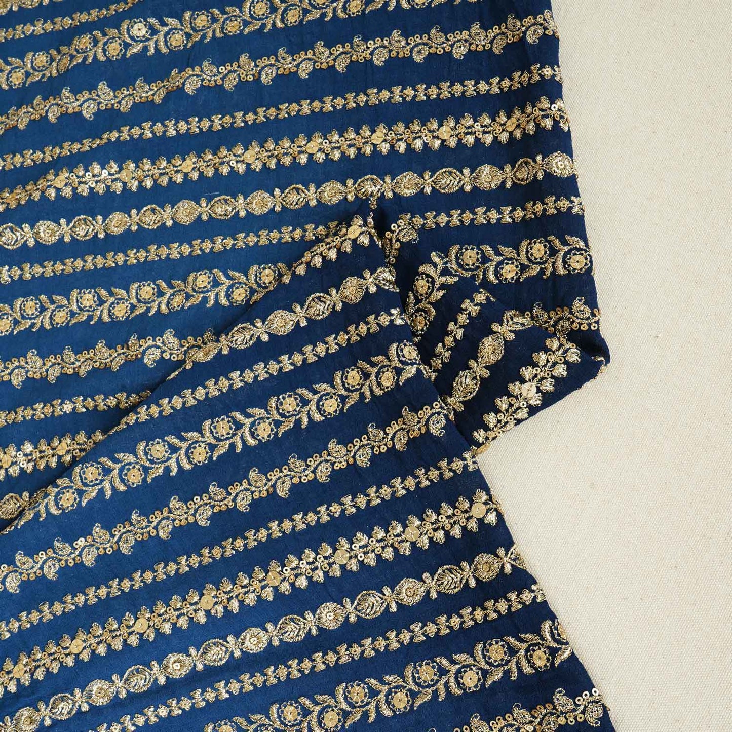 Blue Shaded Sabyasachi Zari Embroidery Georgette Fabric DRAJ-28082
