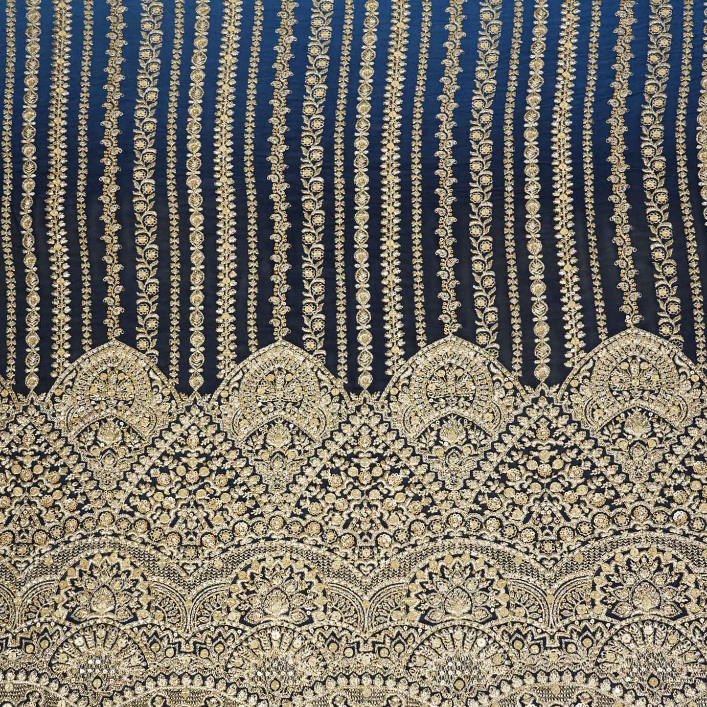 Blue Shaded Sabyasachi Zari Embroidery Georgette Fabric DRAJ-28082