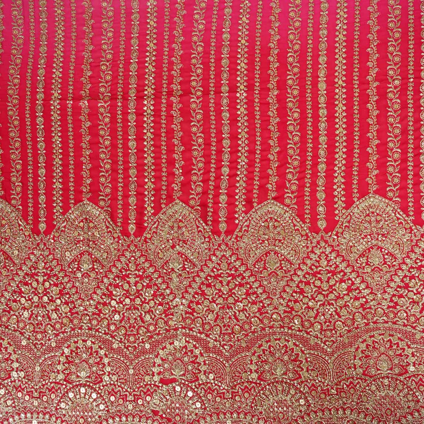 Pink Shaded Sabyasachi Zari Embroidery Georgette Fabric DRAJ-28085