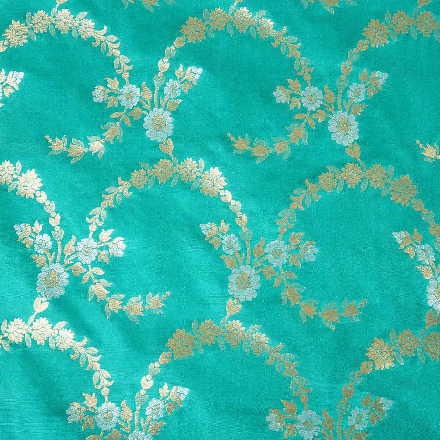 Green Jaal Brocade Fabric KRE-28196