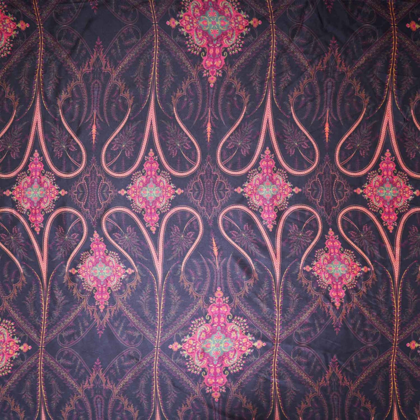 Black Floral Print Crepe Fabric GT-29187