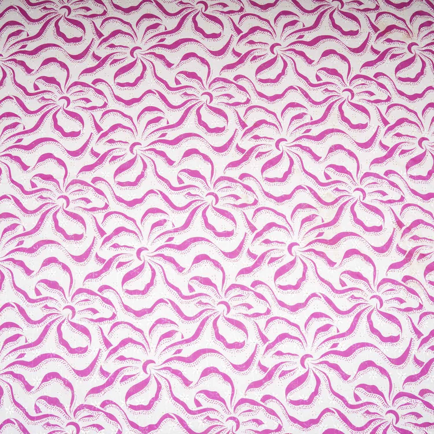 Magenta Abstract Print Cotton Schiffli Fabric MT-29221