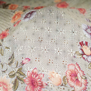 Light Green Floral Print Cotton Schiffli Fabric MT-29222 - TradeUNO