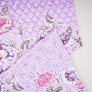 Dusky Pink Floral Print Cotton Schiffli Fabric MT-29227 - TradeUNO