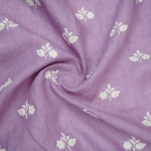 Lavender thread embroidery Pure Linen Fabric SN-31147 - TradeUNO