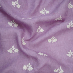Lavender thread embroidery Pure Linen Fabric SN-31147 - TradeUNO