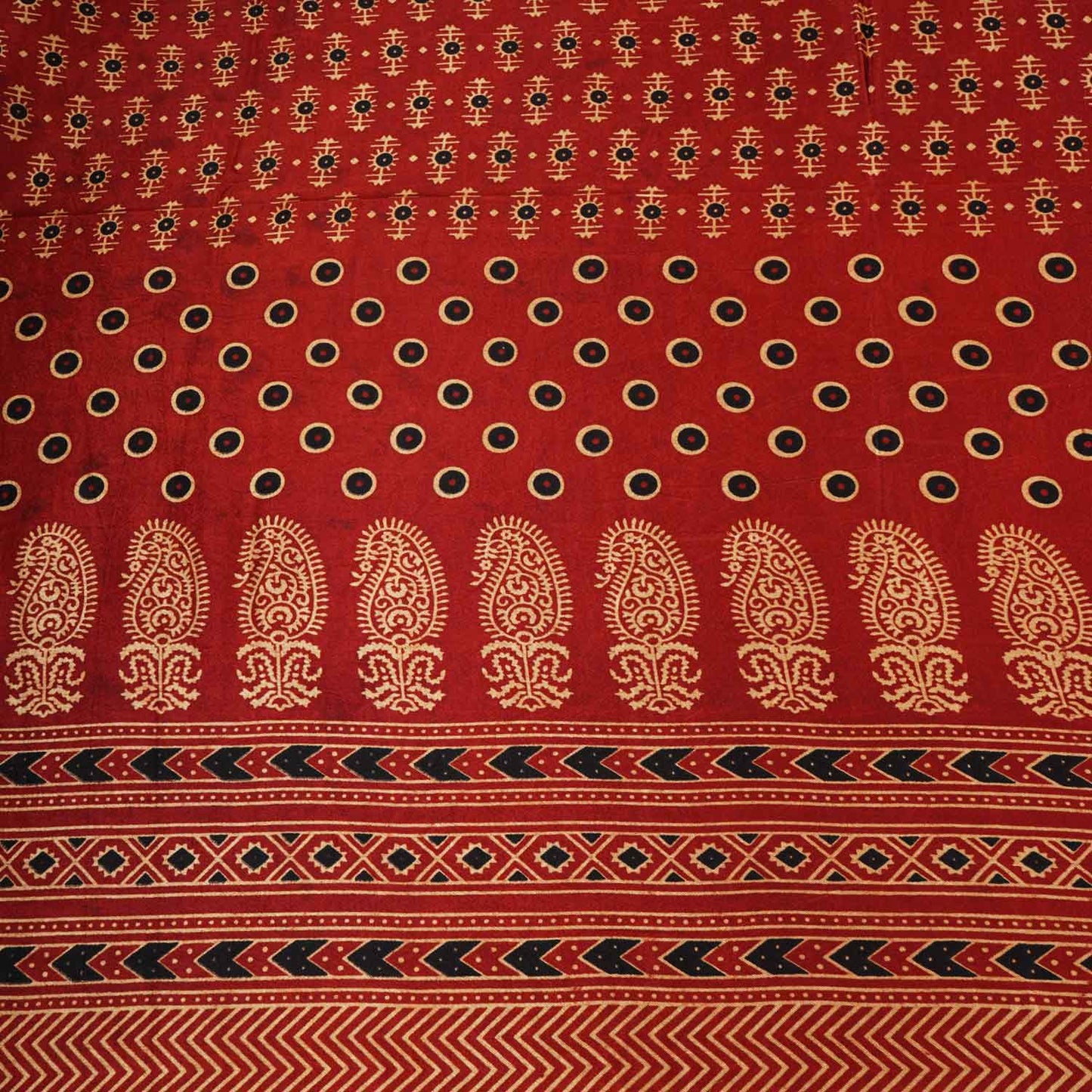 Red Ajrakh Print Mashru Silk Fabric EEG-28303