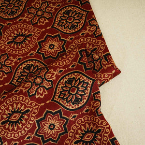 Red Ajrakh Print Mashru Silk Fabric EEG-28308 - TradeUNO