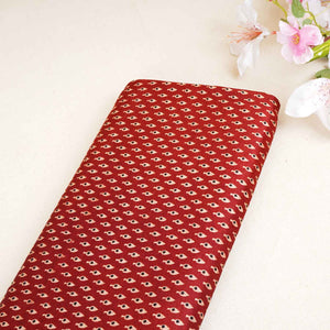 Red Floral Print Mashru Silk Fabric EEG-28310 - TradeUNO