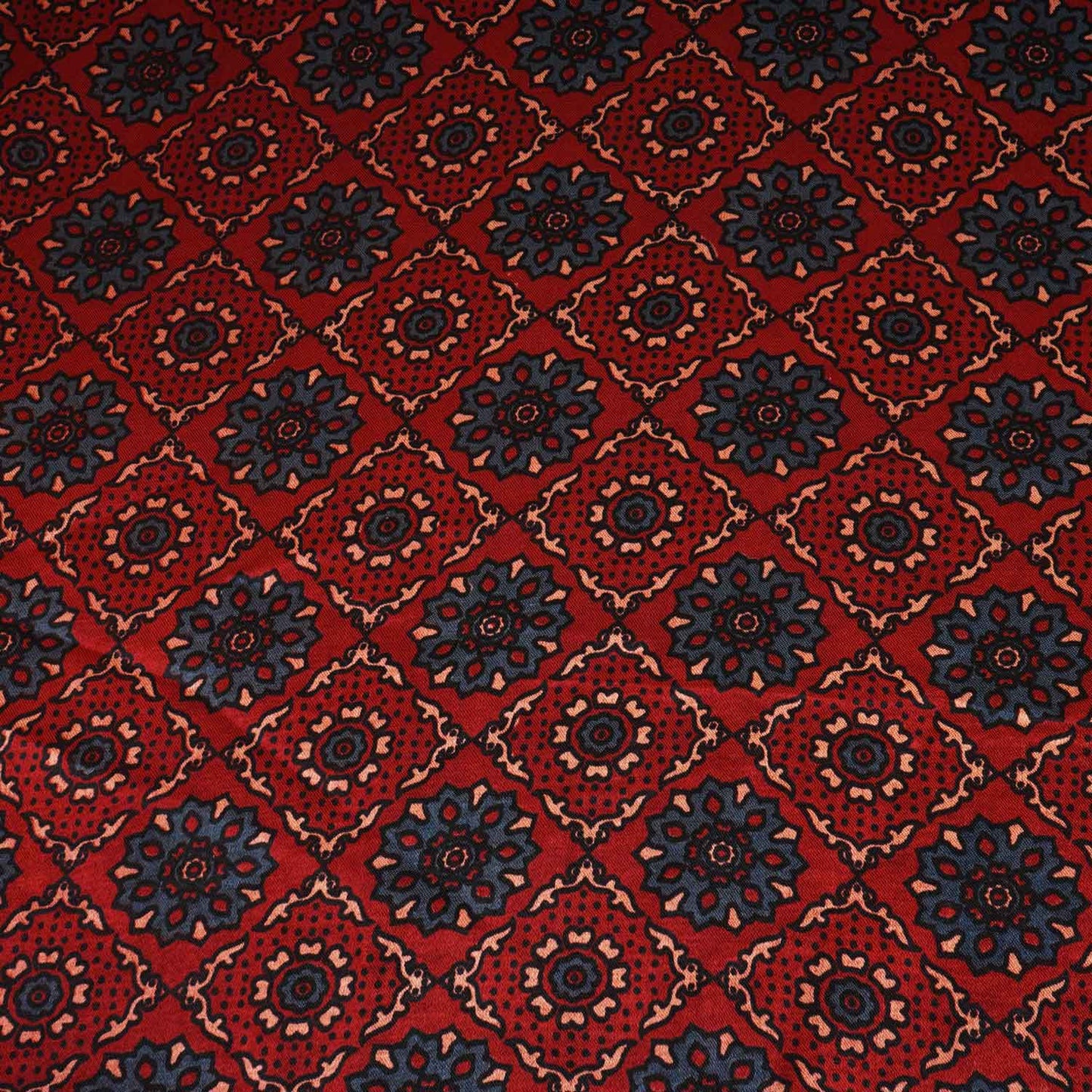 Red Ajrakh Print Mashru Silk Fabric EEG-28313