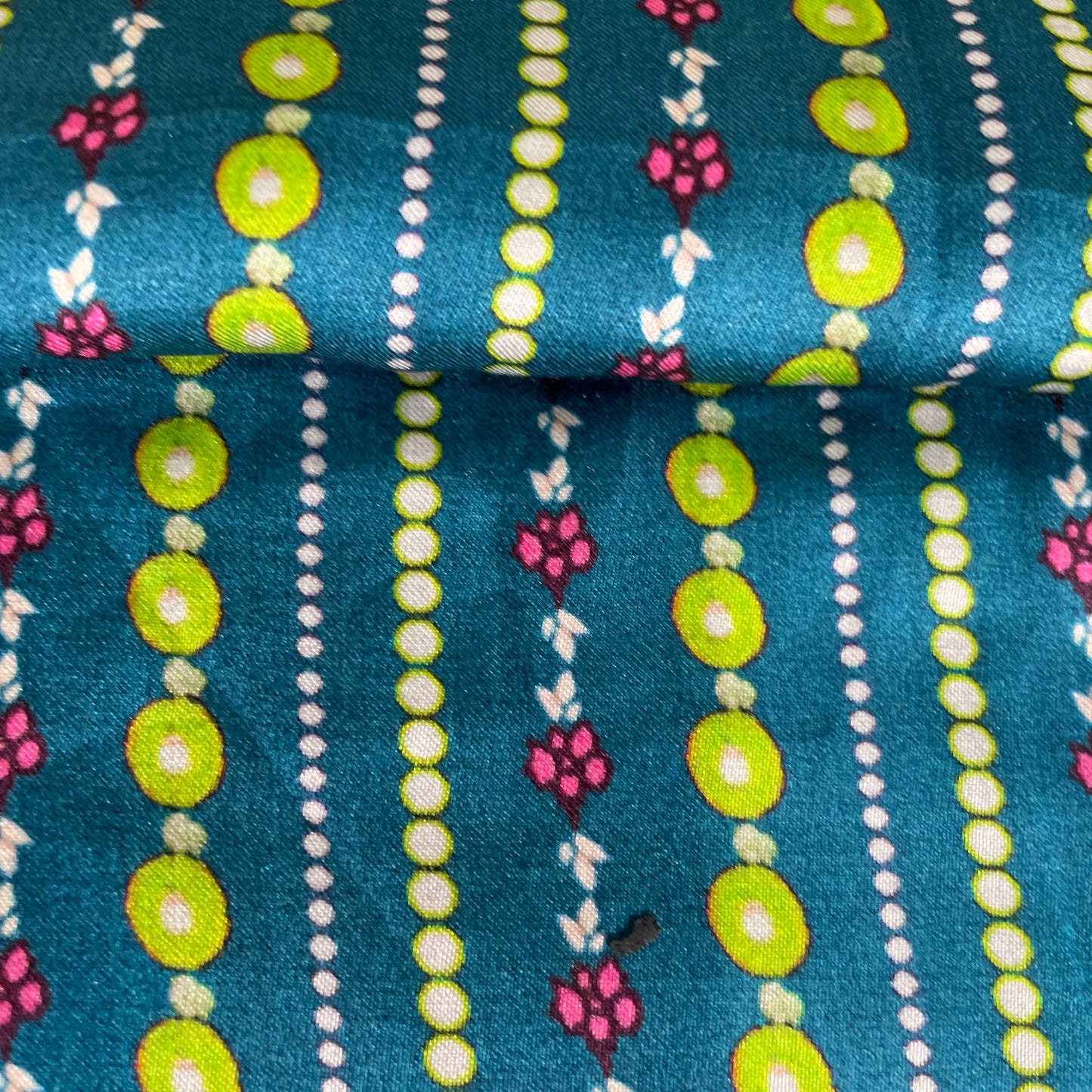 Blue Geometrical Print Modal Satin Fabric