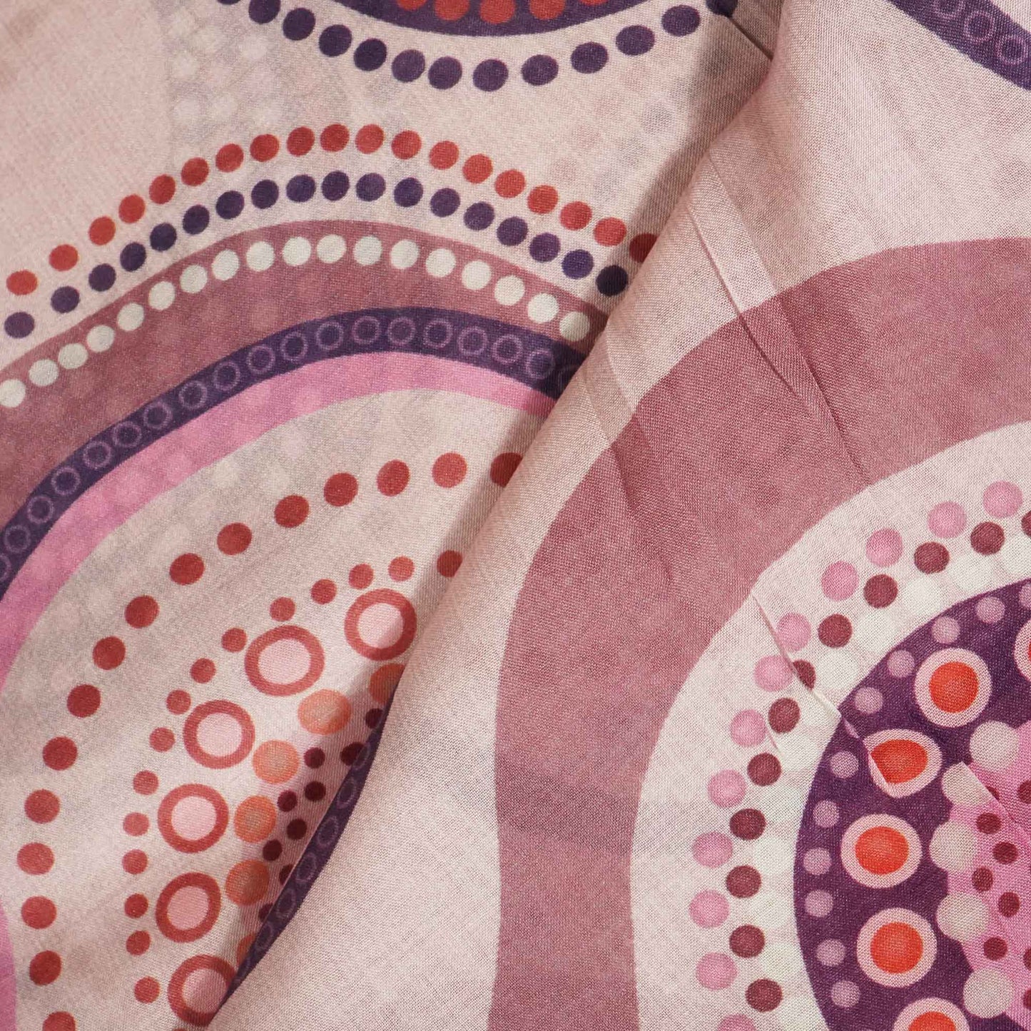 Pink Digital Print Russian Silk Fabric
