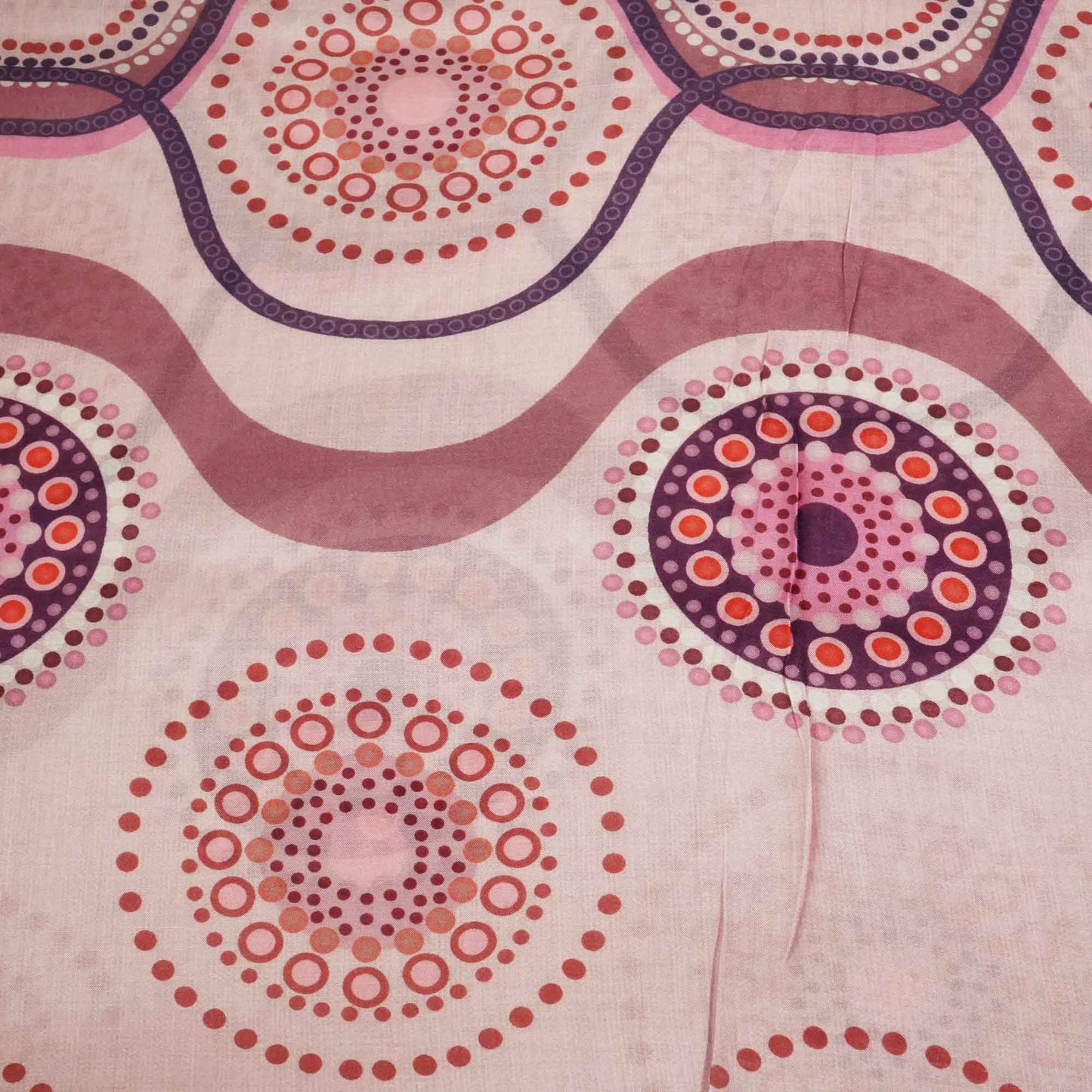 Pink Digital Print Russian Silk Fabric