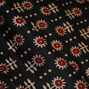 Black Floral Print Mashru Silk Fabric EEG-28314 - TradeUNO