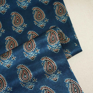Teal Blue Floral Print Mashru Silk Fabric EEG-28330 - TradeUNO
