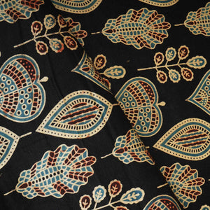 Black Floral Print Mashru Silk Fabric EEG-28332 - TradeUNO