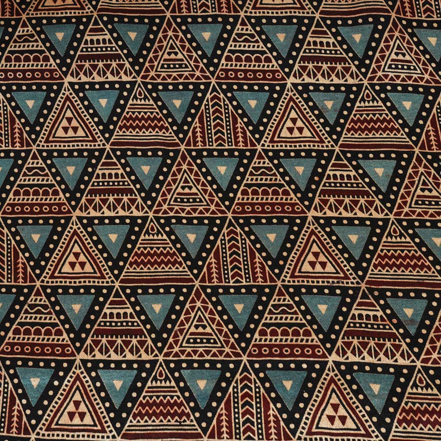 Black Geometrical Print Mashru Silk Fabric EEG-28341