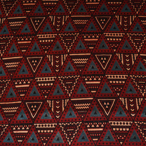 Red Geometrical Print Mashru Silk Fabric EEG-28343 - TradeUNO
