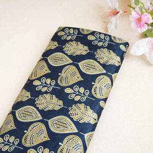 Teal Blue Floral Print Mashru Silk Fabric EEG-28345 - TradeUNO