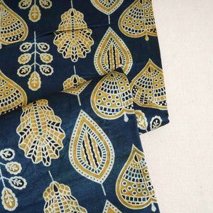 Teal Blue Floral Print Mashru Silk Fabric EEG-28345 - TradeUNO