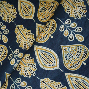 Teal Blue Floral Print Mashru Silk Fabric EEG-28345 - TradeUNO