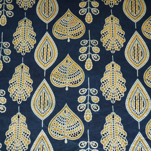 Teal Blue Floral Print Mashru Silk Fabric EEG-28345 - TradeUNO