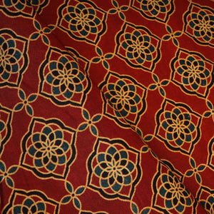 Red Floral Print Mashru Silk Fabric EEG-28356 - TradeUNO