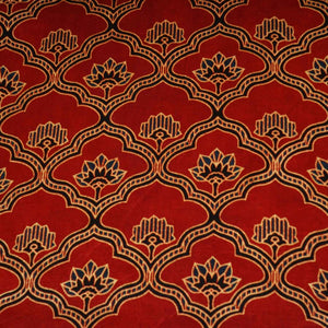 Red Floral Print Mashru Silk Fabric EEG-28368 - TradeUNO