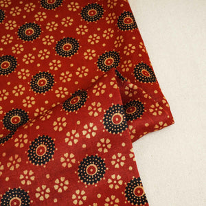 Red Ajrakh Print Mashru Silk Fabric EEG-28380 - TradeUNO