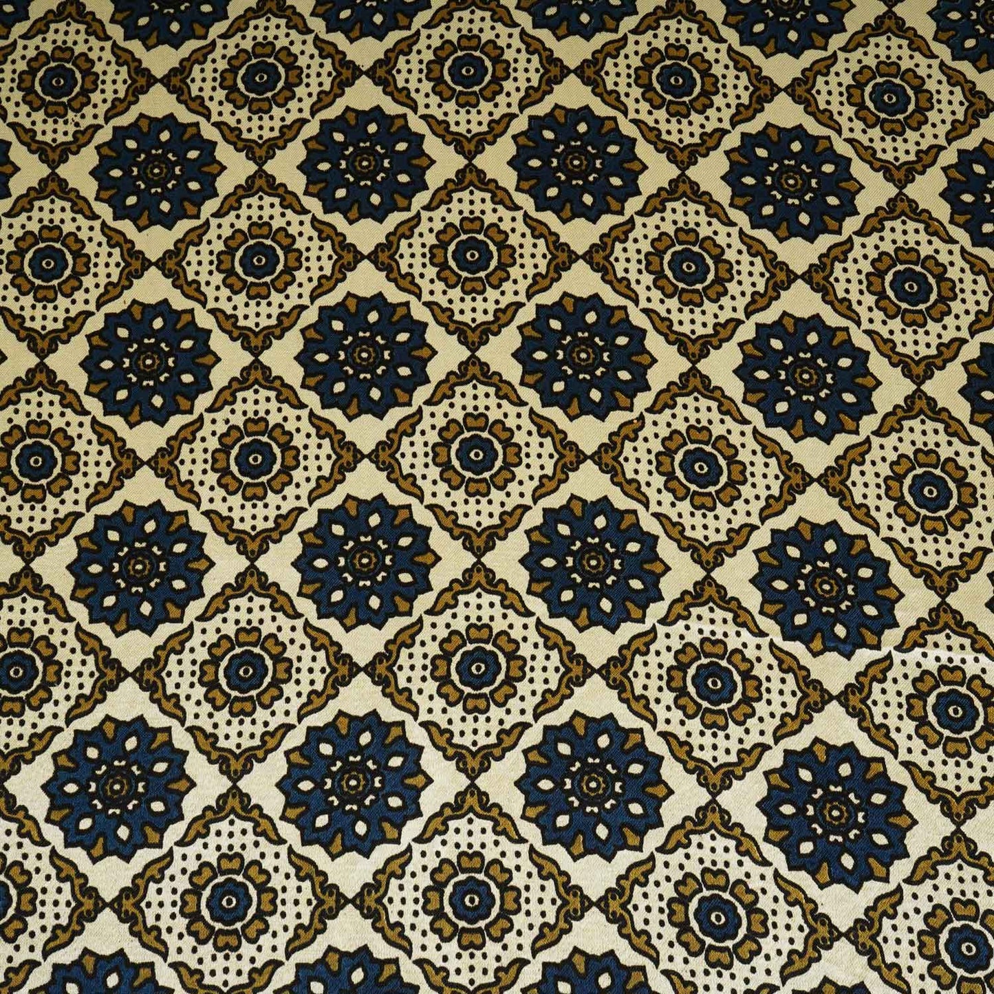 Peach Ajrakh Print Mashru Silk Fabric EEG-28382