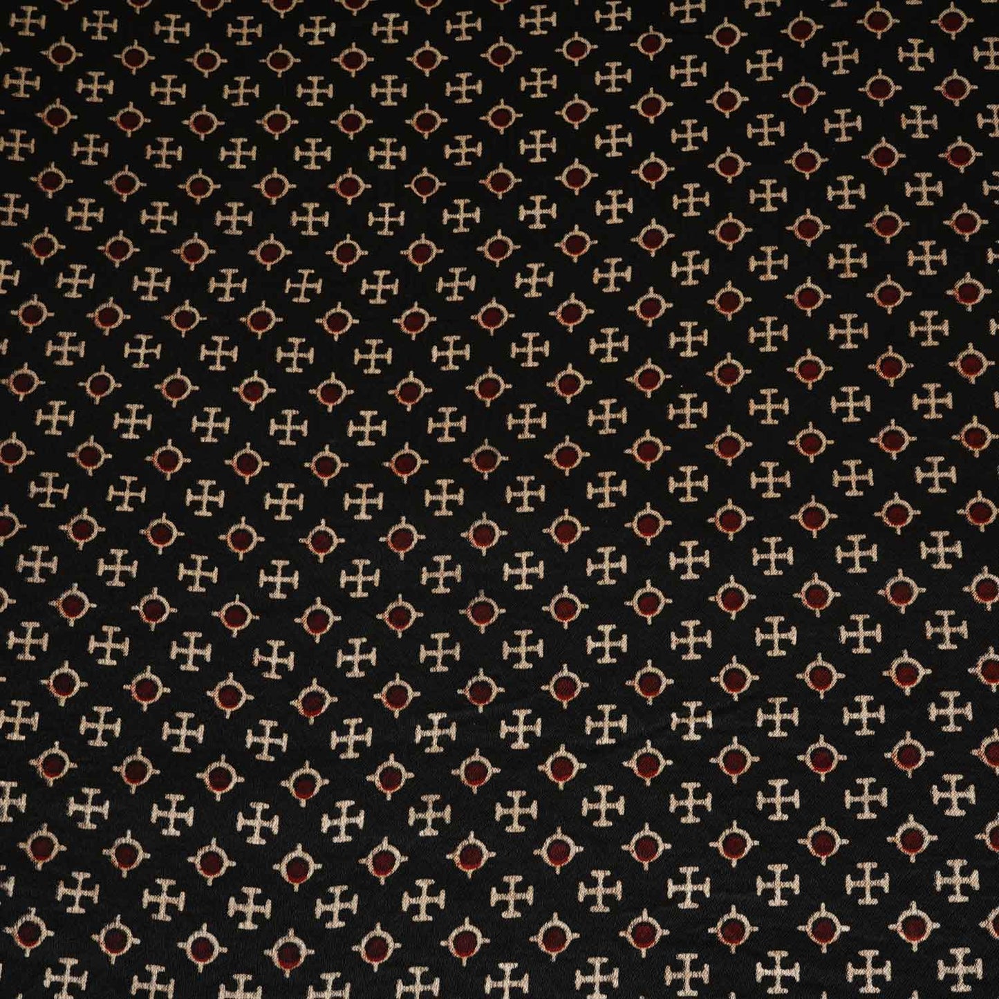 Black Floral Print Mashru Silk Fabric EEG-28383