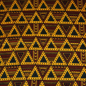 Yellow Geometrical Print Mashru Silk Fabric EEG-28388 - TradeUNO