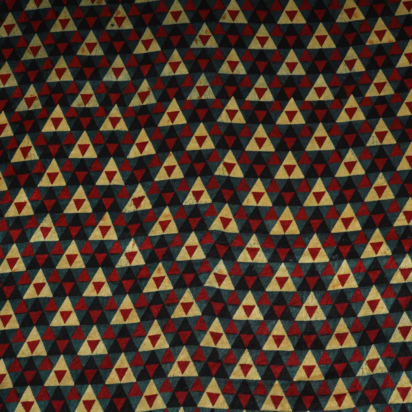 Teal Blue Geometrical Print Mashru Silk Fabric EEG-28397