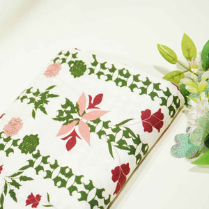 Cream Floral Printed Visocse FABRIC TU 4534