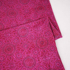Pink Ajrakh Print Micro Velvet 9000 Fabric MF-28568 - TradeUNO