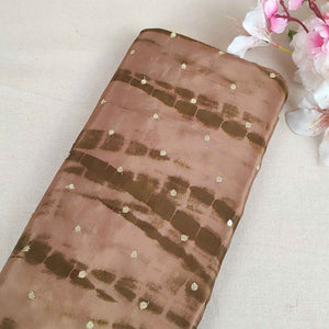 Olive Green Shibori Print Crepe Fabric MF-28590 - TradeUNO