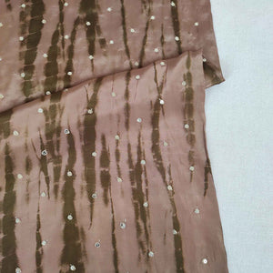 Olive Green Shibori Print Crepe Fabric MF-28590 - TradeUNO