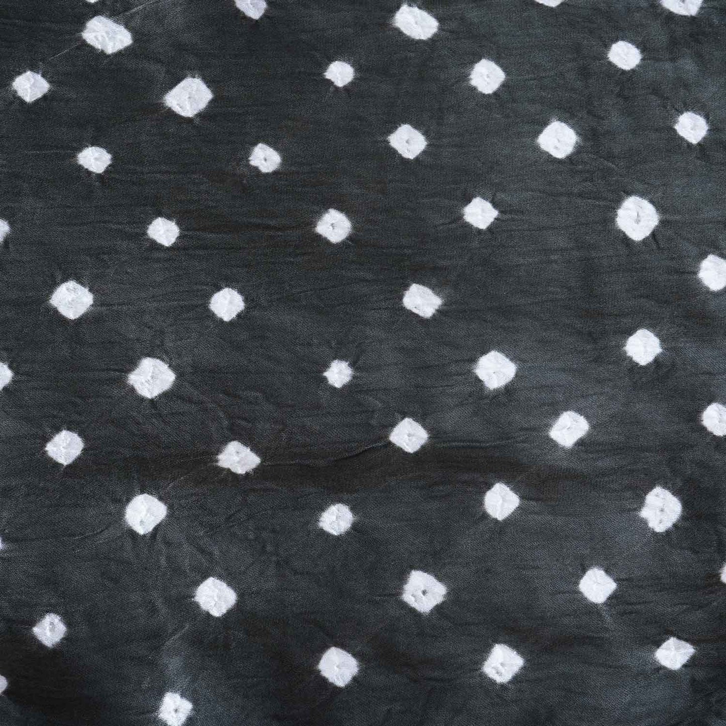 Dark Grey Bandhani Print Modal Silk Fabric SC-28613