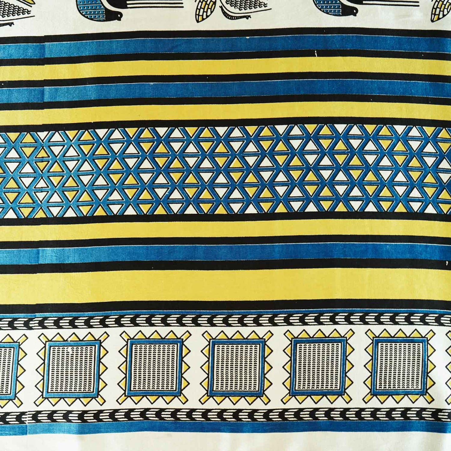Cream Ajrakh Print Mashru Silk Fabric EEG-28629