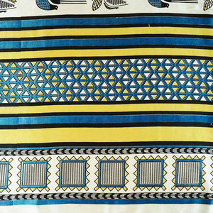 Cream Ajrakh Print Mashru Silk Fabric EEG-28629 - TradeUNO