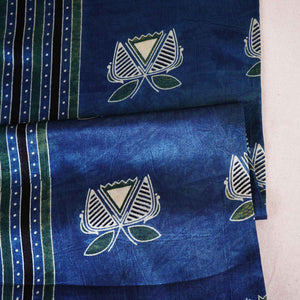 Blue Ajrakh Print Mashru Silk Fabric EEG-28633 - TradeUNO
