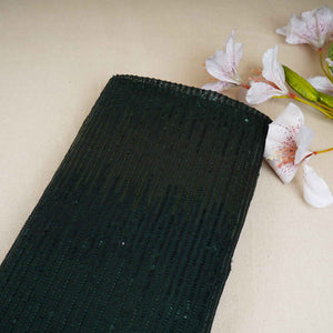 Green Embroidery Sequins Power Net Fabric - TradeUNO