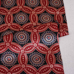 Red Ajrakh Print Mashru Silk Fabric EEG-28637 - TradeUNO